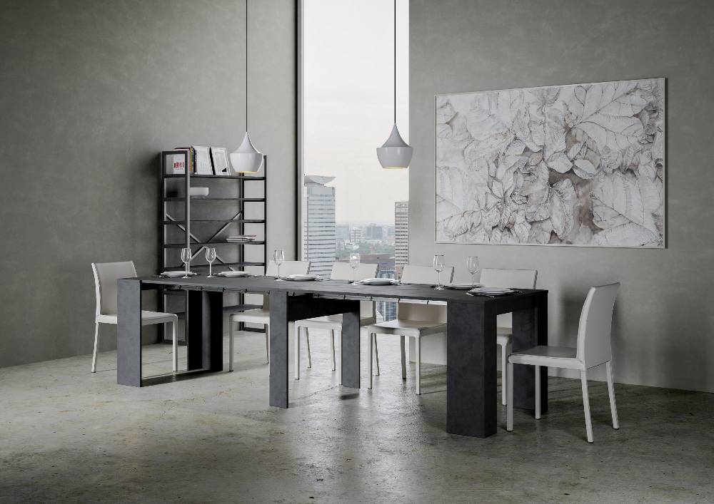 Itamoby Consolle Venus Antracite 4 Allunghe Cm.62