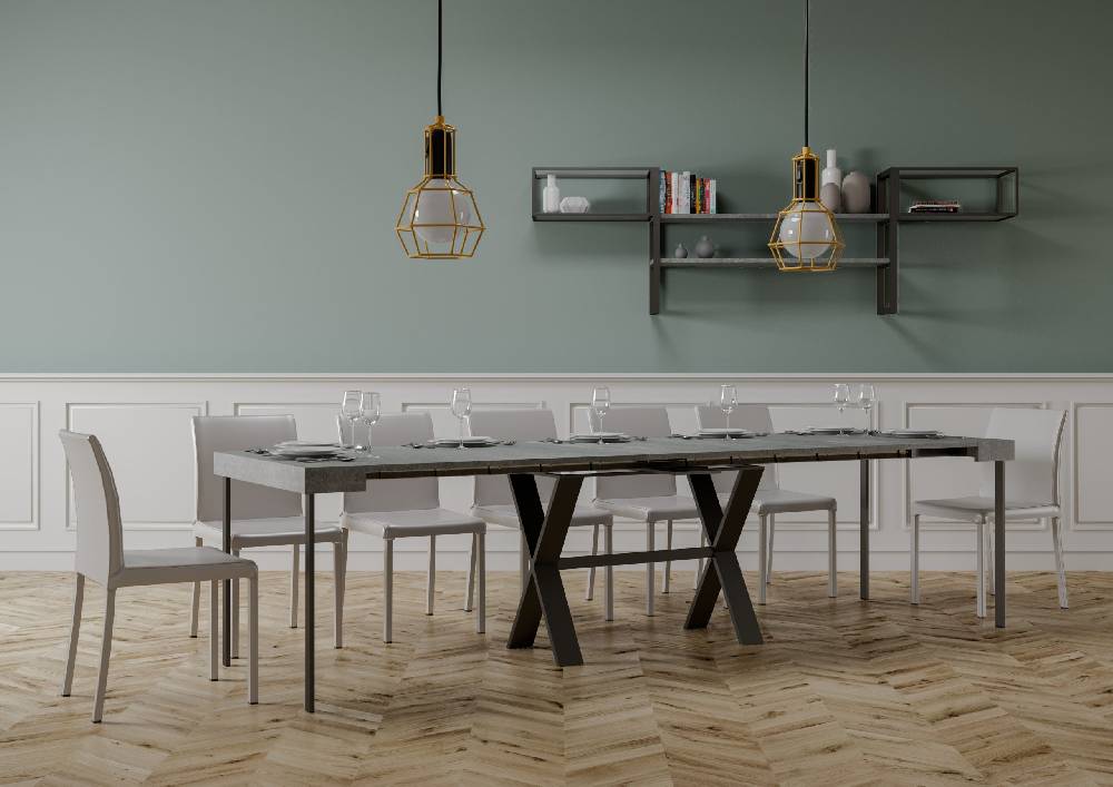 Itamoby Consolle Xenia Cemento Telaio Antracite