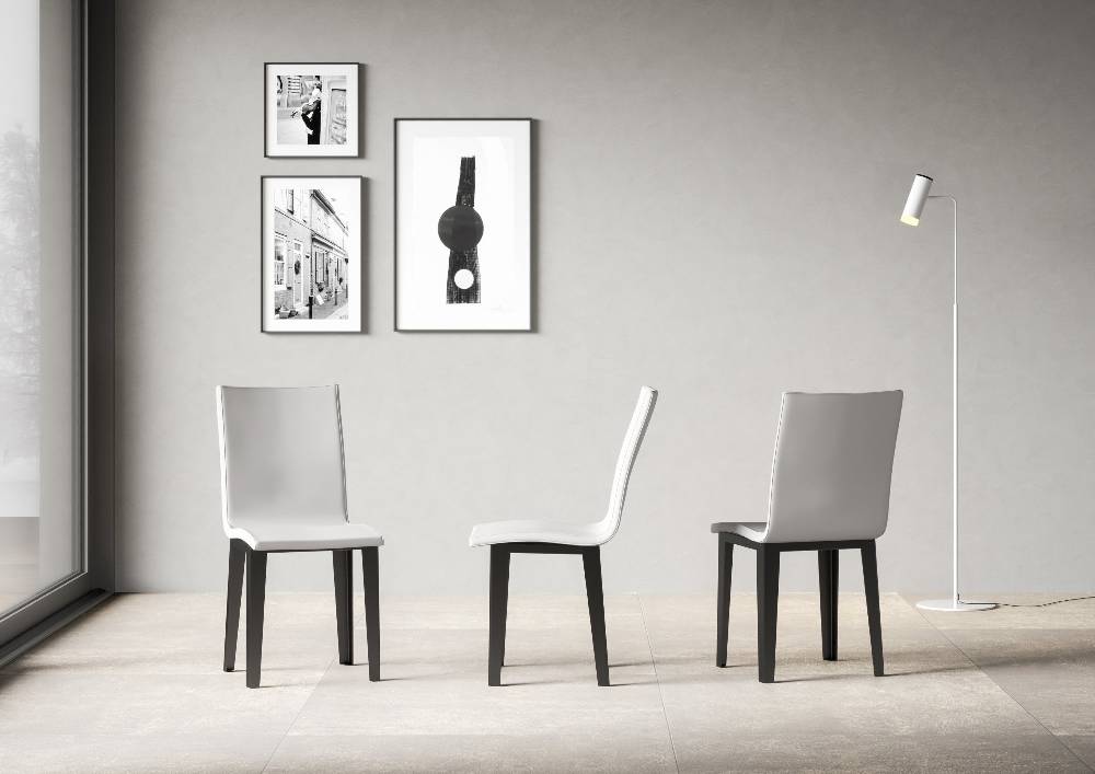 Itamoby Sedia Armida Gambe Antracite Cuscino Bianco 01 (gambe Coniche)