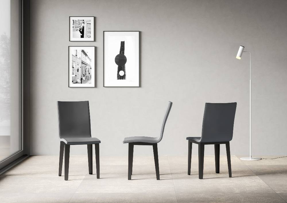 Itamoby Sedia Armida Gambe Antracite Cuscino Grigio 11 (gambe Coniche)
