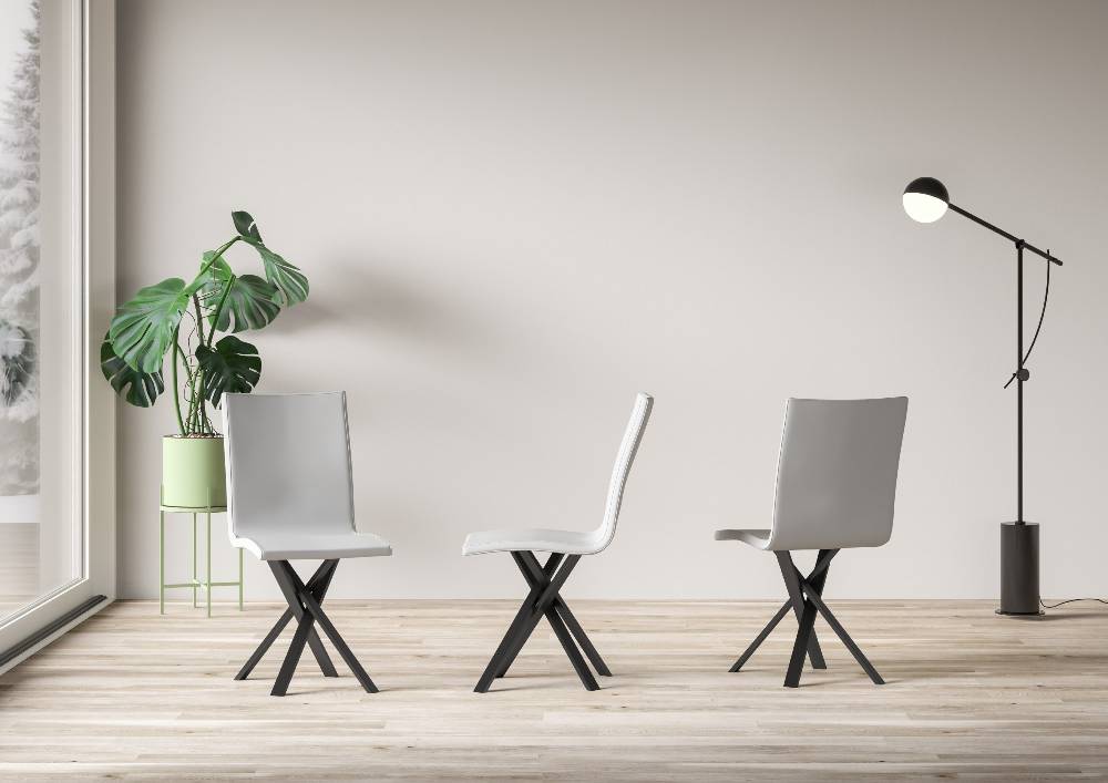 Itamoby Sedia Aury Gambe Antracite Cuscino Bianca 01 (tipo Volantis)