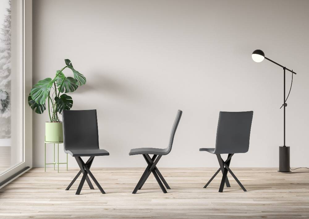 Itamoby Sedia Aury Gambe Antracite Cuscino Grigio 11 (tipo Volantis)