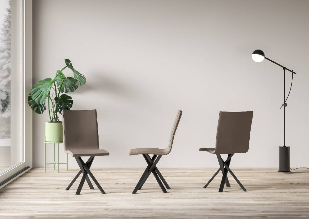 Itamoby Sedia Aury Gambe Antracite Cuscino Tortora 52 (tipo Volantis)