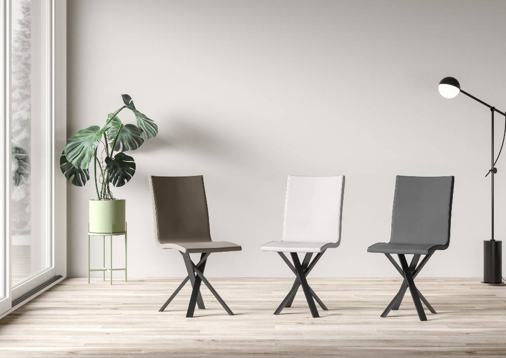 Itamoby Sedia Aury Gambe Antracite Cuscino Tortora 52 (tipo Volantis)