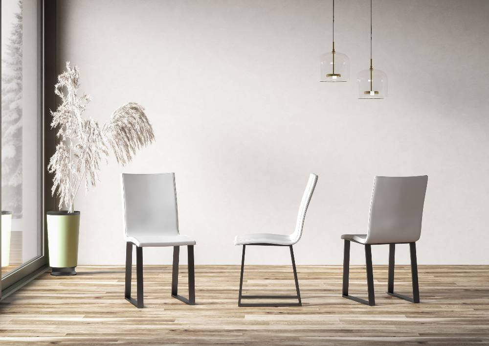 Itamoby Sedia Baffy Gambe Antracite Cuscino Bianca 01 (tipo Tecno)