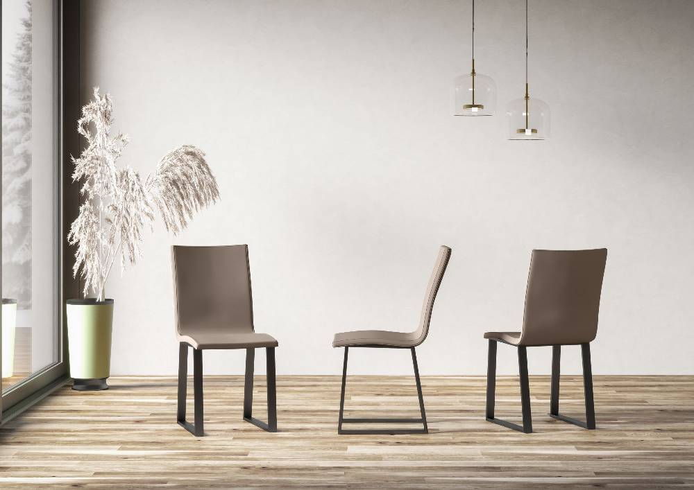 Itamoby Sedia Baffy Gambe Antracite Cuscino Tortora 52 (tipo Tecno)