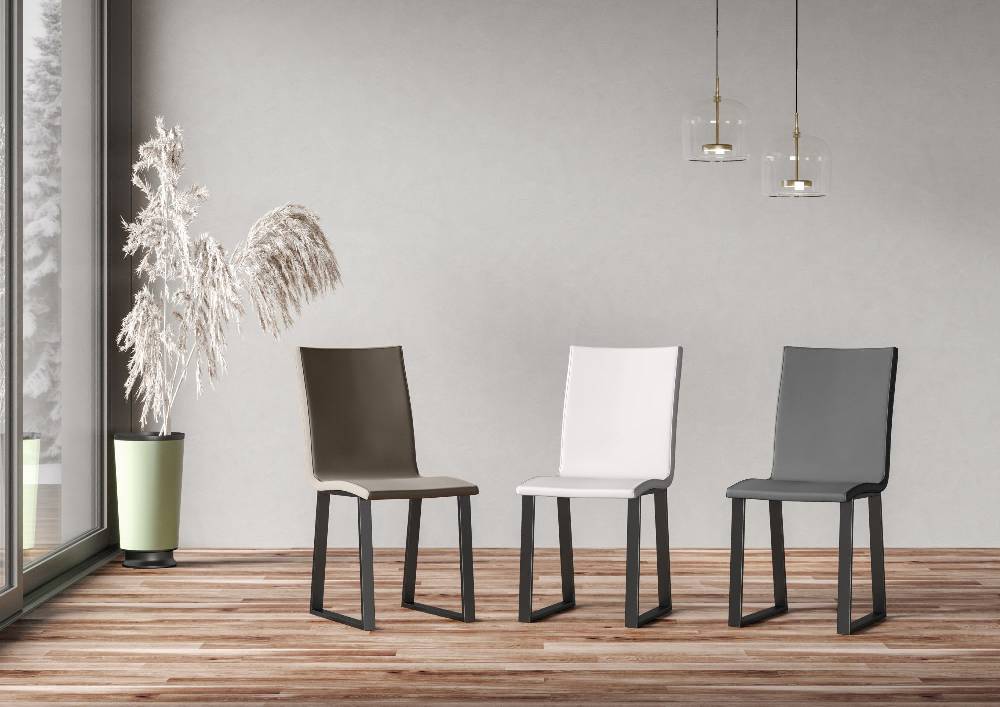 Itamoby Sedia Baffy Gambe Antracite Cuscino Tortora 52 (tipo Tecno)