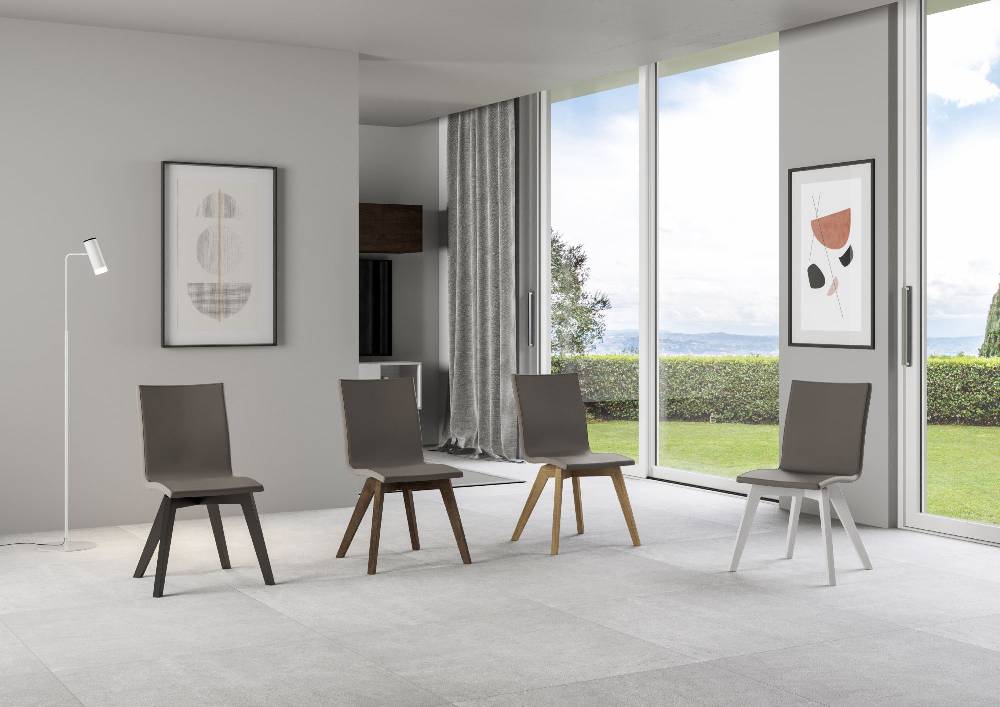 Itamoby Sedia Trudy Gambe Bianche Cuscino Tortora 52