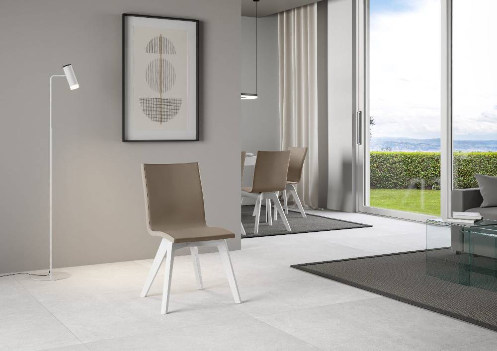 Itamoby Sedia Trudy gambe bianche cuscino tortora 52