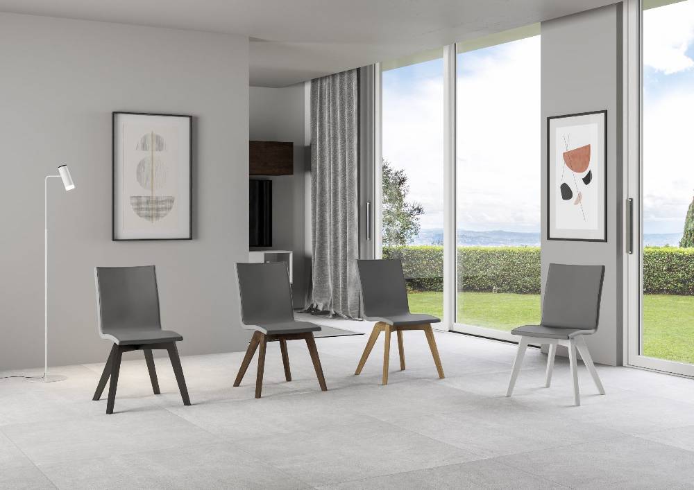 Itamoby Sedia Trudy Gambe Quercia Cuscino Grigio 11