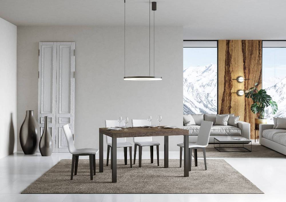 Itamoby Tavolo Allungabile 90X120/224 Cm Everyday Premium Noce Telaio Antracite