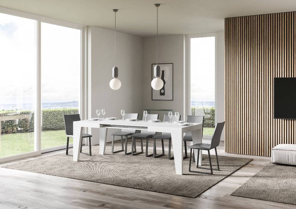 Itamoby Tavolo Allungabile 90×120/224 Cm Naxy Bianco Frassino