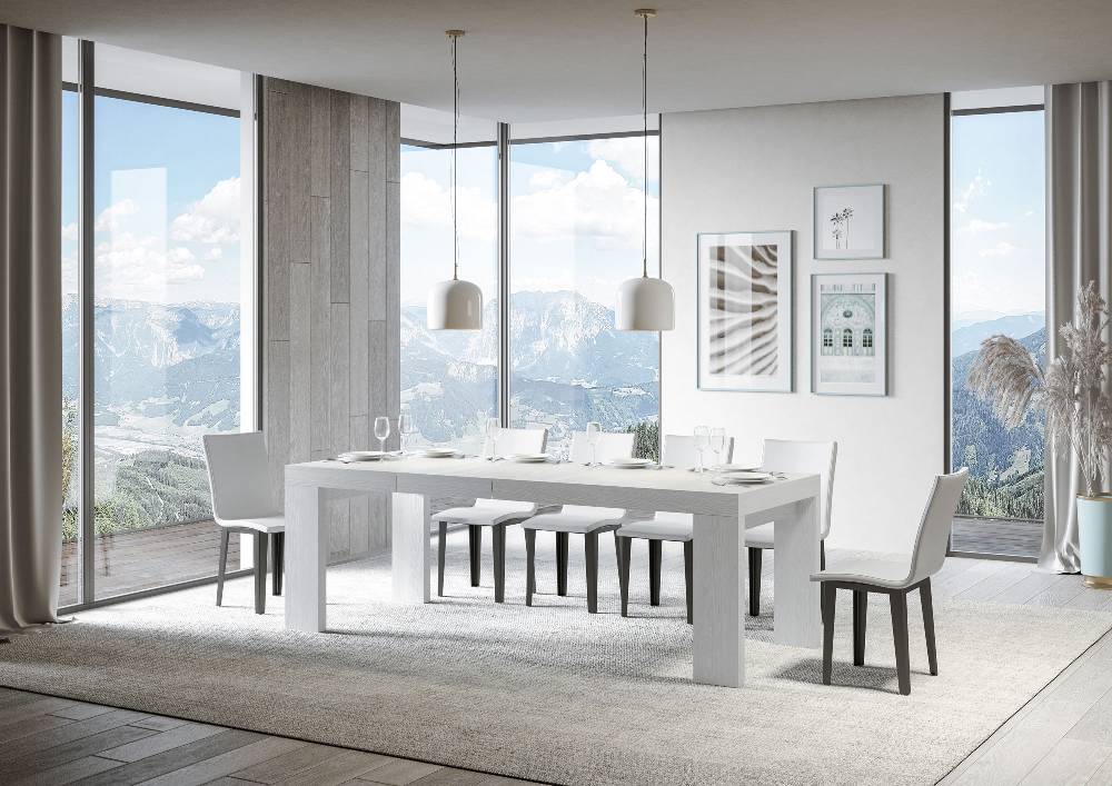 Itamoby Tavolo Allungabile 90×120/224 Cm Roxell Premium Bianco Frassino