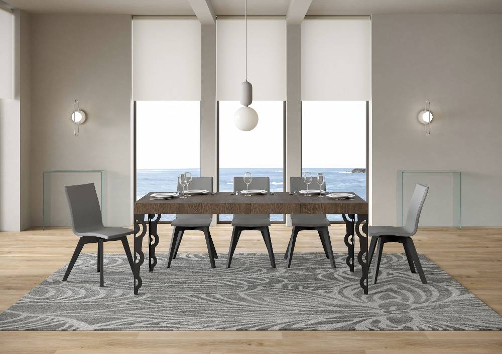 Itamoby Tavolo Allungabile 90×130/234 Cm Karamay Premium Noce Telaio Antracite