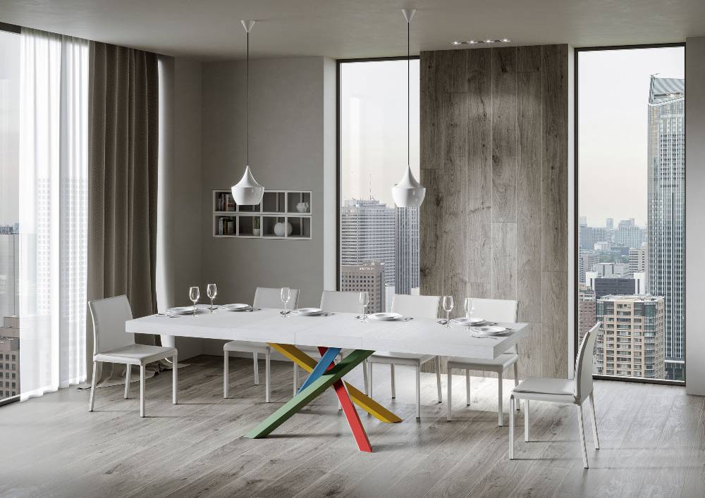 Itamoby Tavolo Allungabile 90×130/234 Cm Volantis Premium Bianco Frassino Telaio 4/B