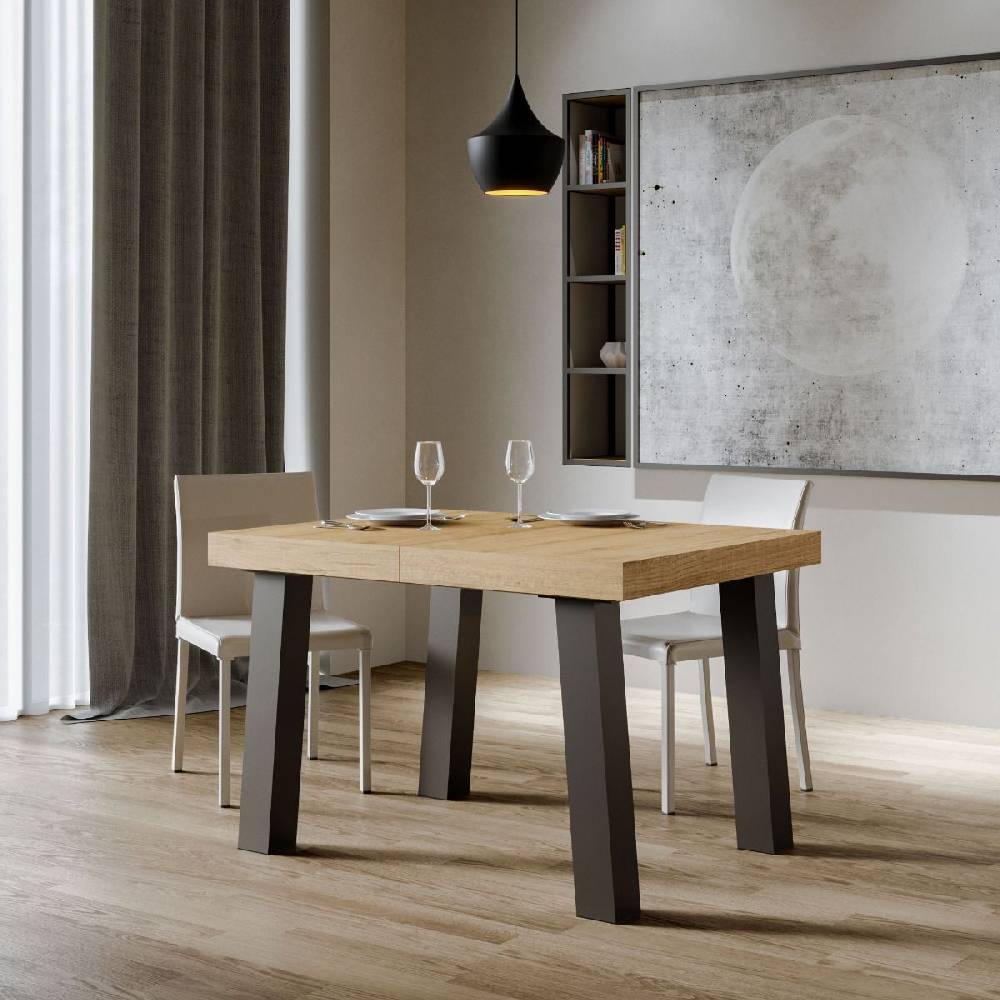 Itamoby Tavolo Allungabile 90×140/244 Cm Bridge Quercia Natura Telaio Antracite