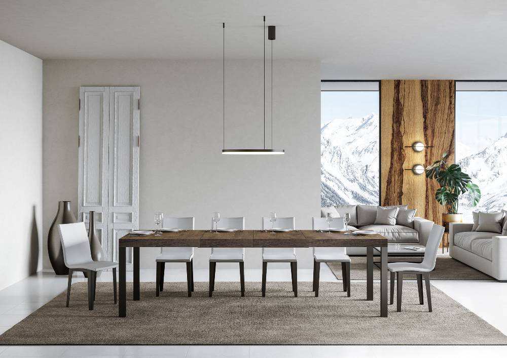 Itamoby Tavolo Allungabile 90X140/244 Cm Everyday Premium Noce Telaio Antracite