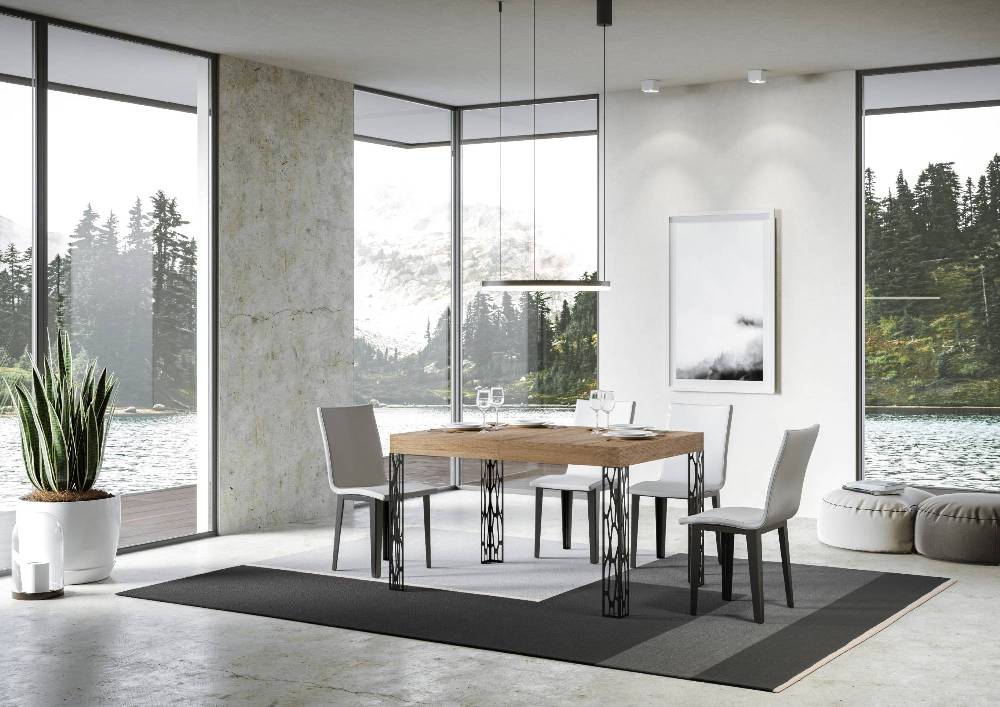 Itamoby Tavolo Allungabile 90×140/244 Cm Ghibli Quercia Natura Telaio Antracite