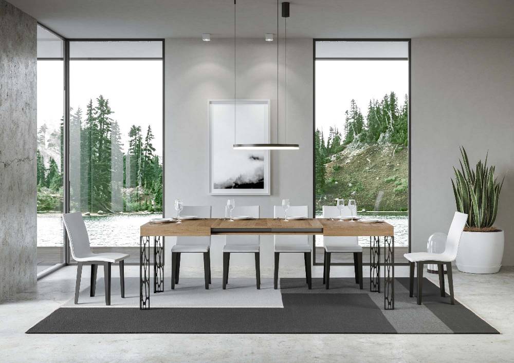 Itamoby Tavolo Allungabile 90×140/244 Cm Ghibli Quercia Natura Telaio Antracite