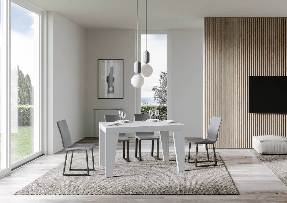 Itamoby Tavolo Allungabile 90×140/244 Cm Naxy Bianco Frassino