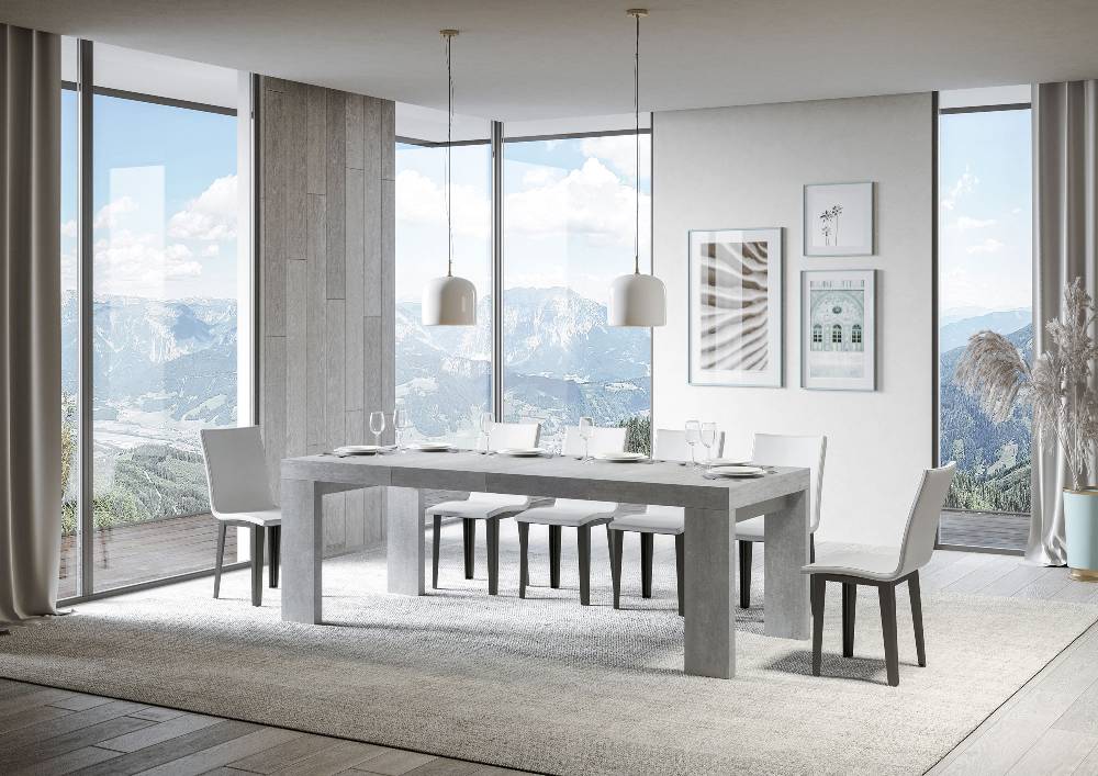 Itamoby Tavolo Allungabile 90×140/244 Cm Roxell Premium Cemento