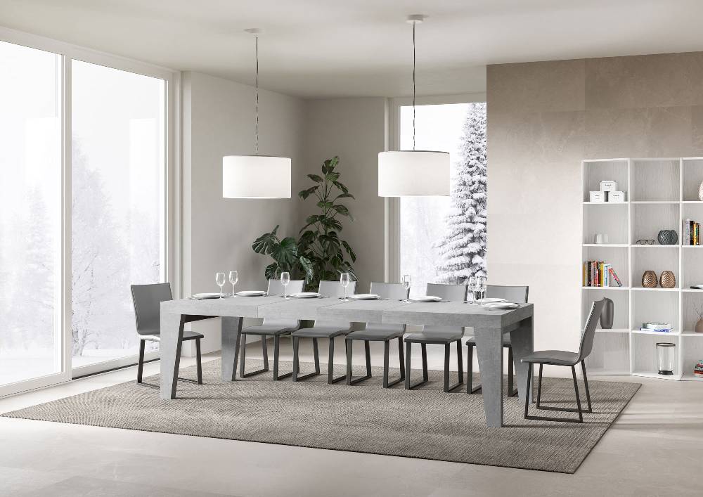 Itamoby Tavolo Allungabile 90×160/264 Cm Naxy Premium Cemento