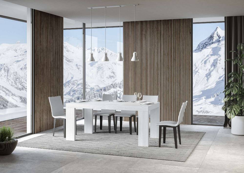 Itamoby Tavolo Allungabile 90×160/264 Cm Roxell Premium Bianco Frassino