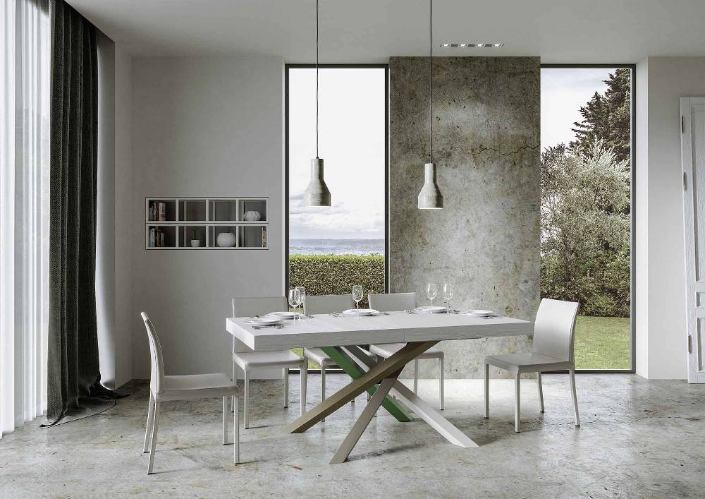 Itamoby Tavolo Allungabile 90×160/264 Cm Volantis Premium Bianco Frassino Telaio 4/A