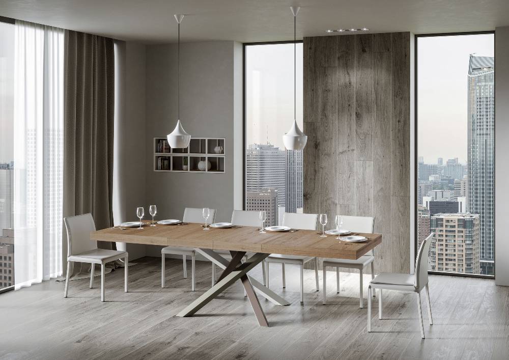 Itamoby Tavolo Allungabile 90×160/264 Cm Volantis Premium Quercia Natura Telaio 4/C