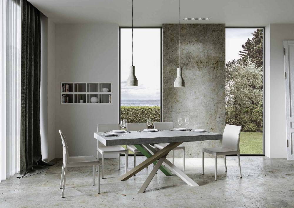 Itamoby Tavolo Allungabile 90×180/284 Cm Volantis Premium Cemento Telaio 4/A