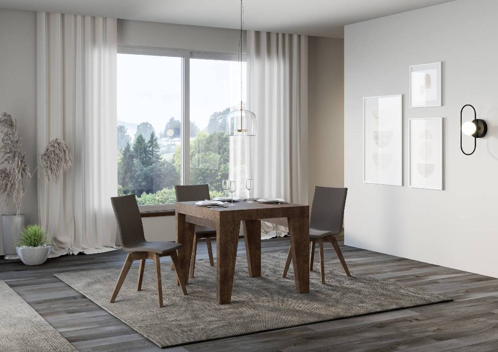 Itamoby Tavolo Allungabile 90×90/246 Cm Naxy Premium Noce