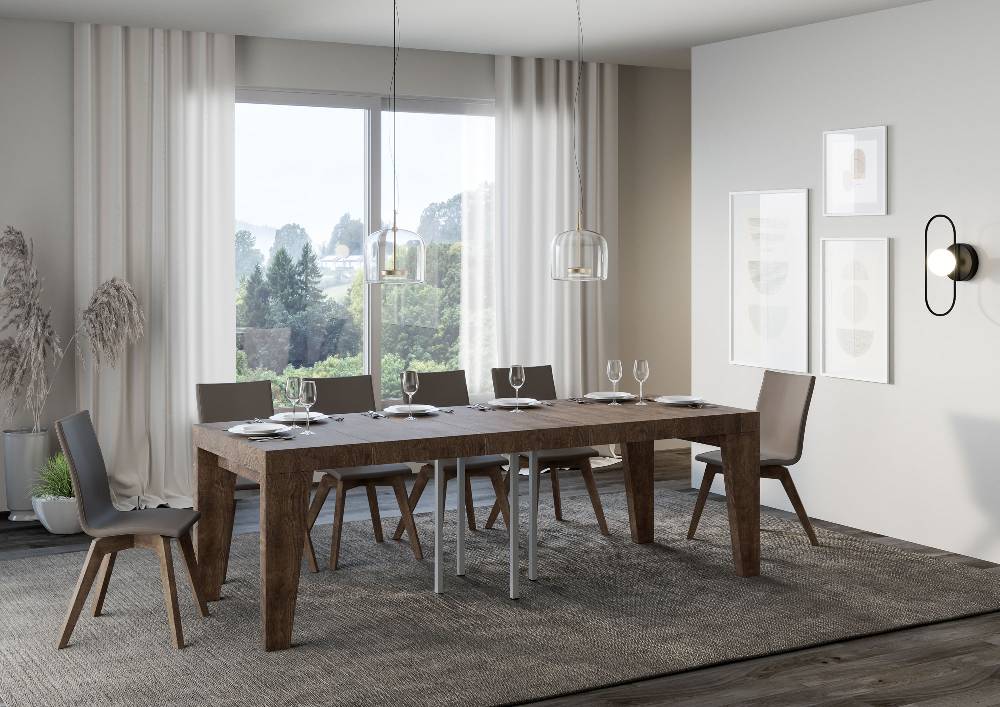 Itamoby Tavolo Allungabile 90×90/246 Cm Naxy Premium Noce