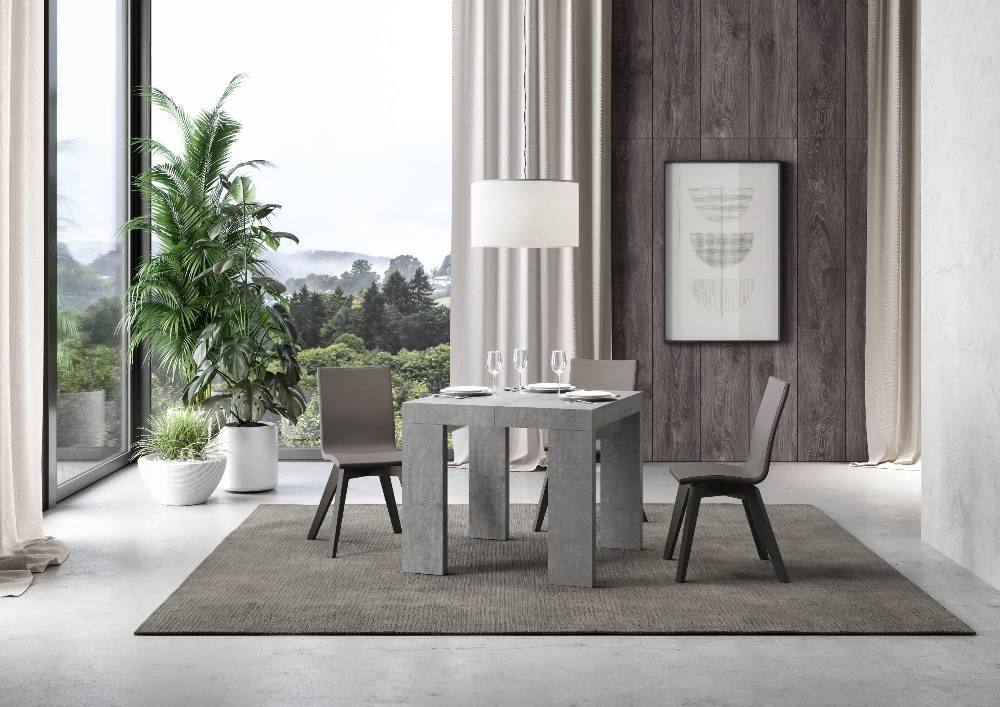 Itamoby Tavolo Allungabile 90×90/246 Cm Roxell Premium Cemento