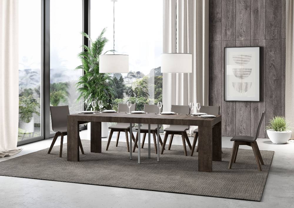 Itamoby Tavolo Allungabile 90×90/246 Cm Roxell Premium Noce