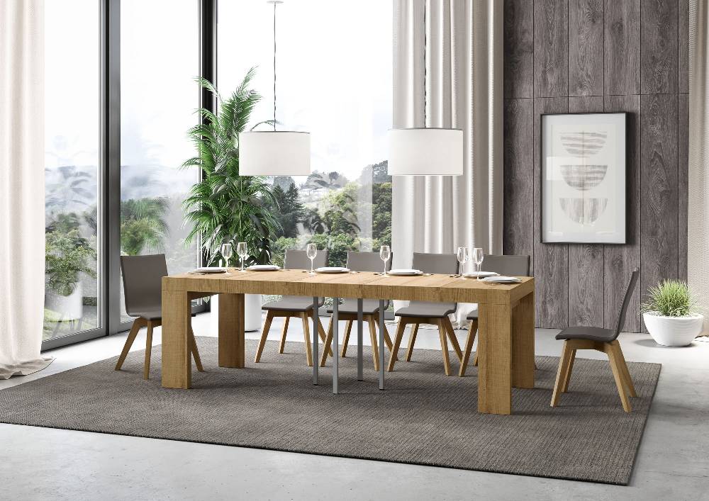 Itamoby Tavolo Allungabile 90×90/246 Cm Roxell Premium Quercia Natura