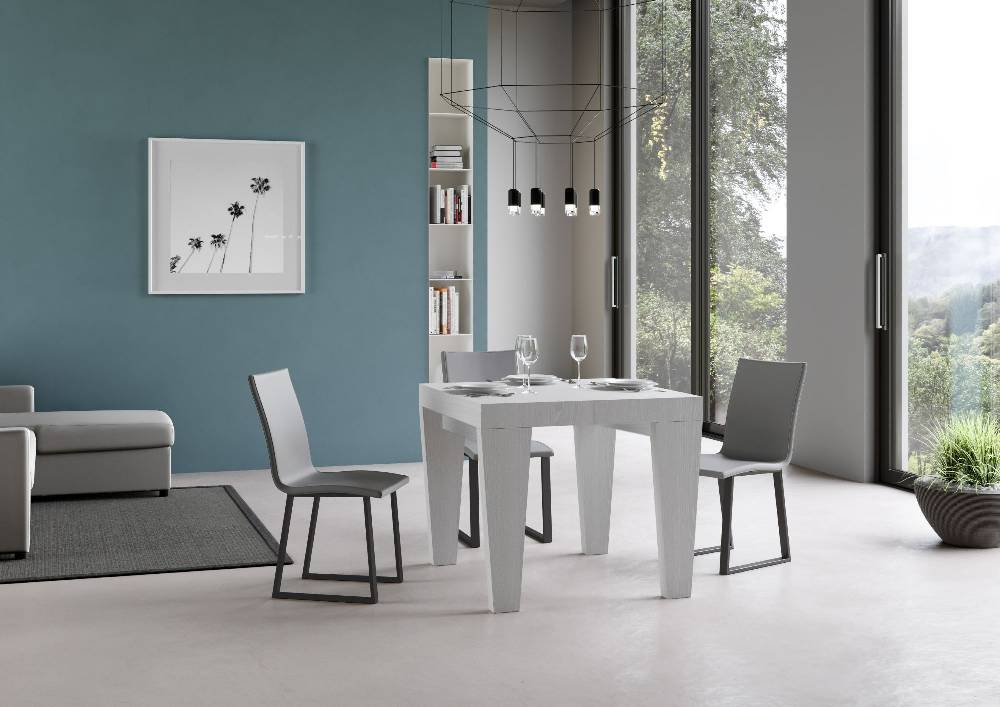 Itamoby Tavolo Allungabile 90×90/246 Cm Spimbo Premium Bianco Frassino