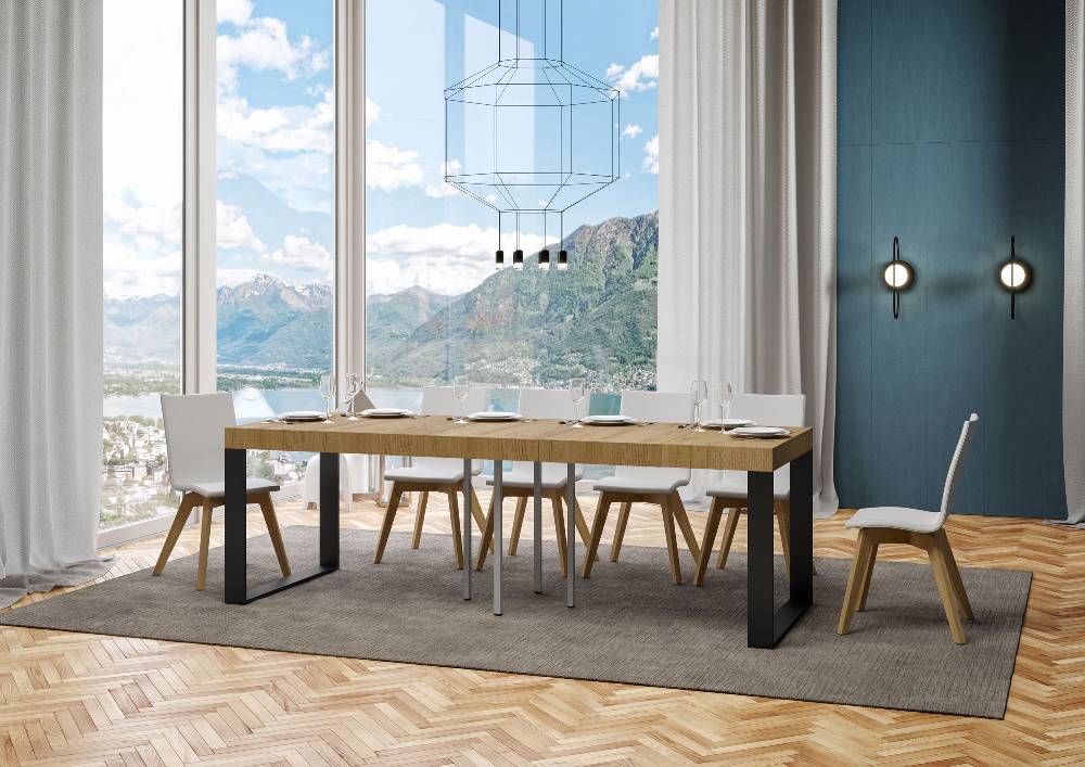 Itamoby Tavolo Allungabile 90×90/246 Cm Tecno Premium Quercia Natura