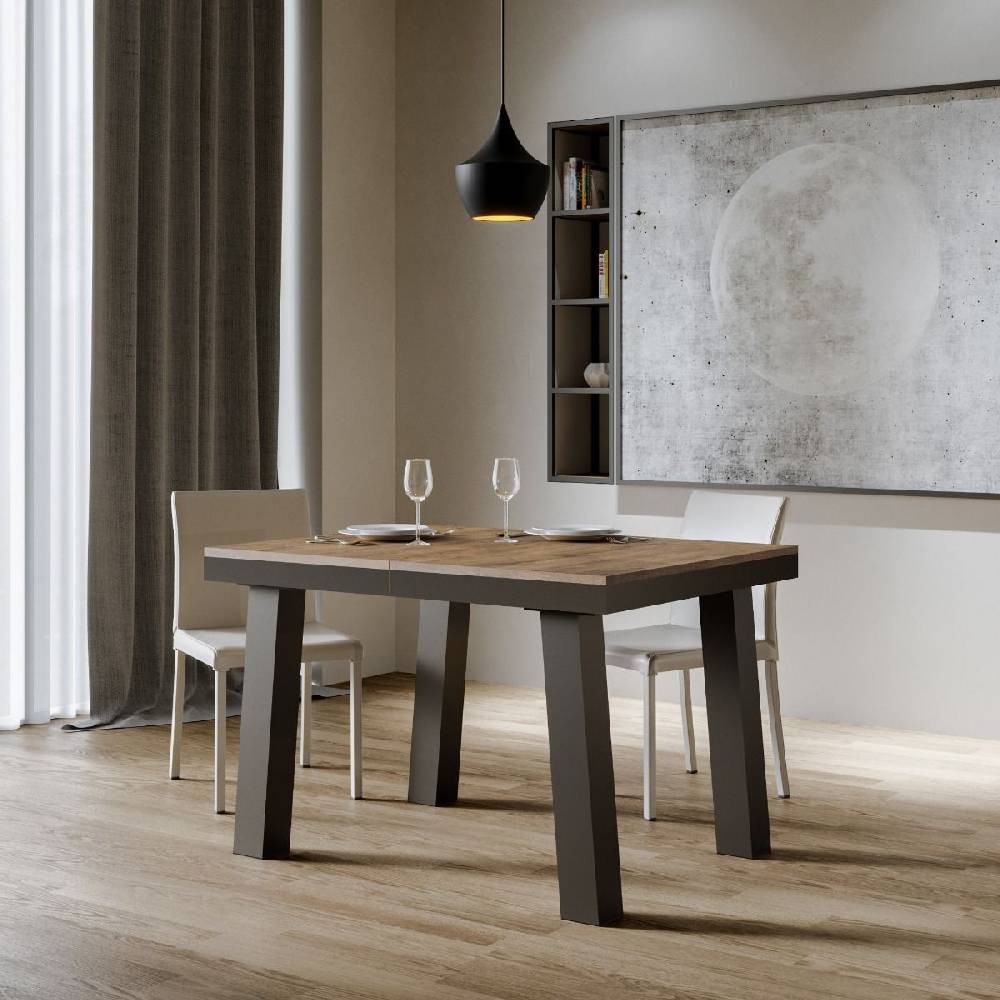 Itamoby Tavolo Bridge Evolution Piano Noce 90×120 Allungato 380 Telaio Antracite