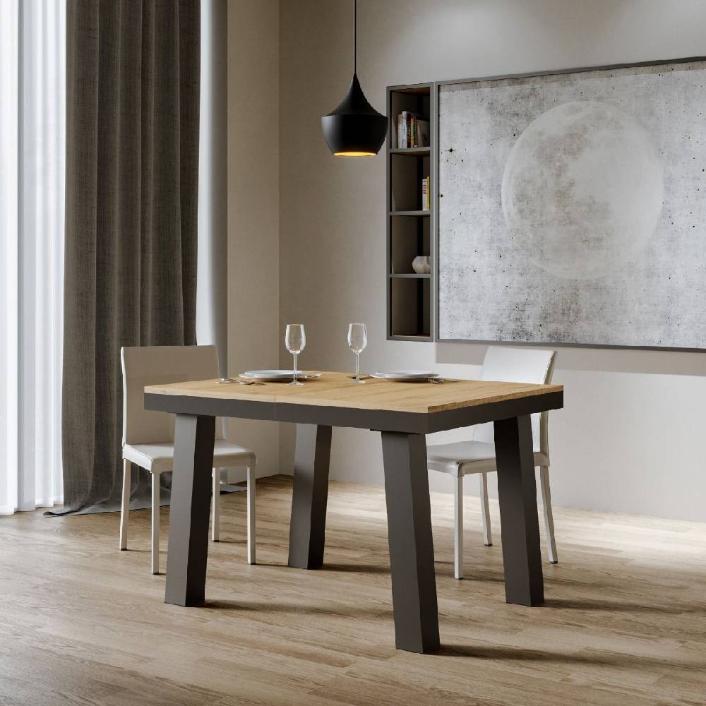 Itamoby Tavolo Bridge Evolution Piano Quercia Natura 90×120 Allungato 224 Telaio Antracite