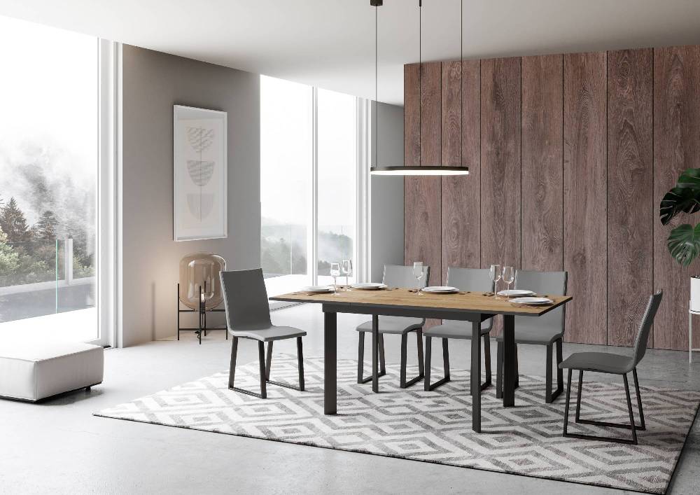 Itamoby Tavolo Cumar Piano Quercia Natura 90×120 + 60 Telaio Antracite