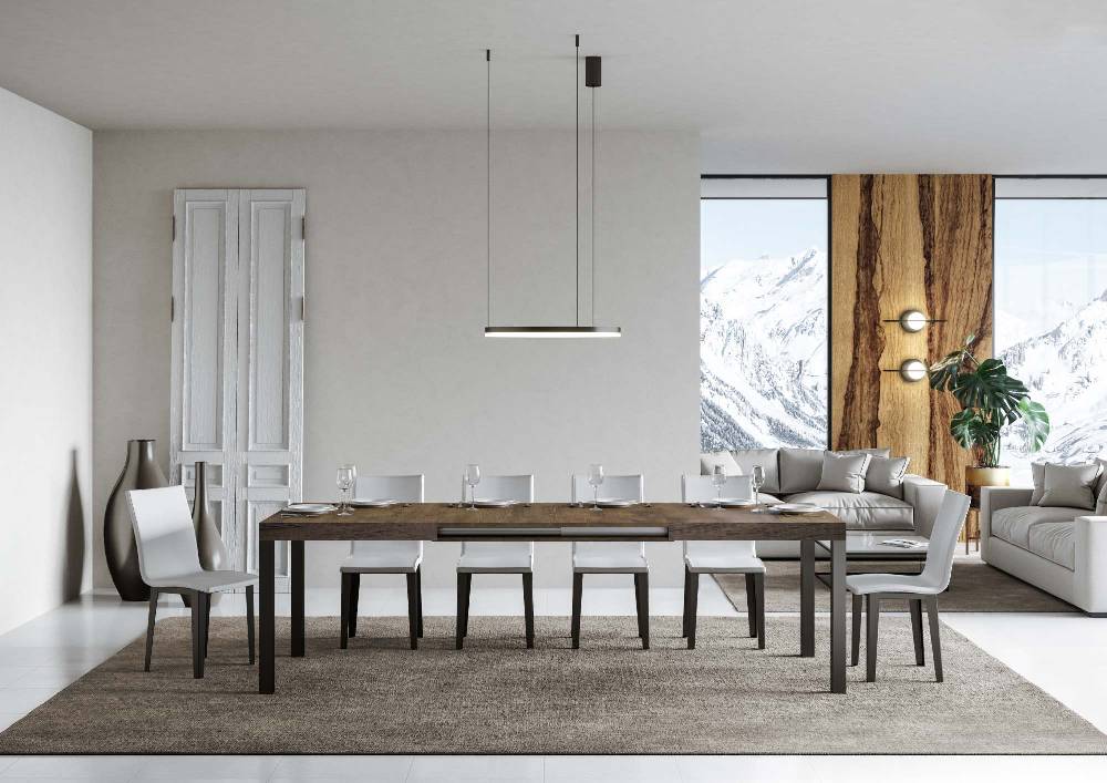 Itamoby Tavolo Everyday Allungabile Piano Noce 90×130 Telaio Allungato 390 Antracite