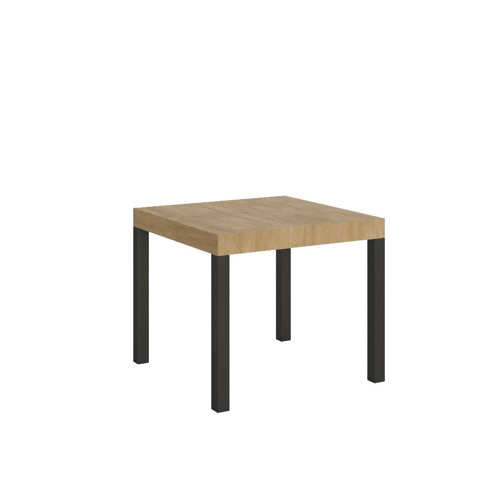 Itamoby Tavolo everyday Allungabile piano Quercia Natura 90×90 Allungato 246 telaio Antracite