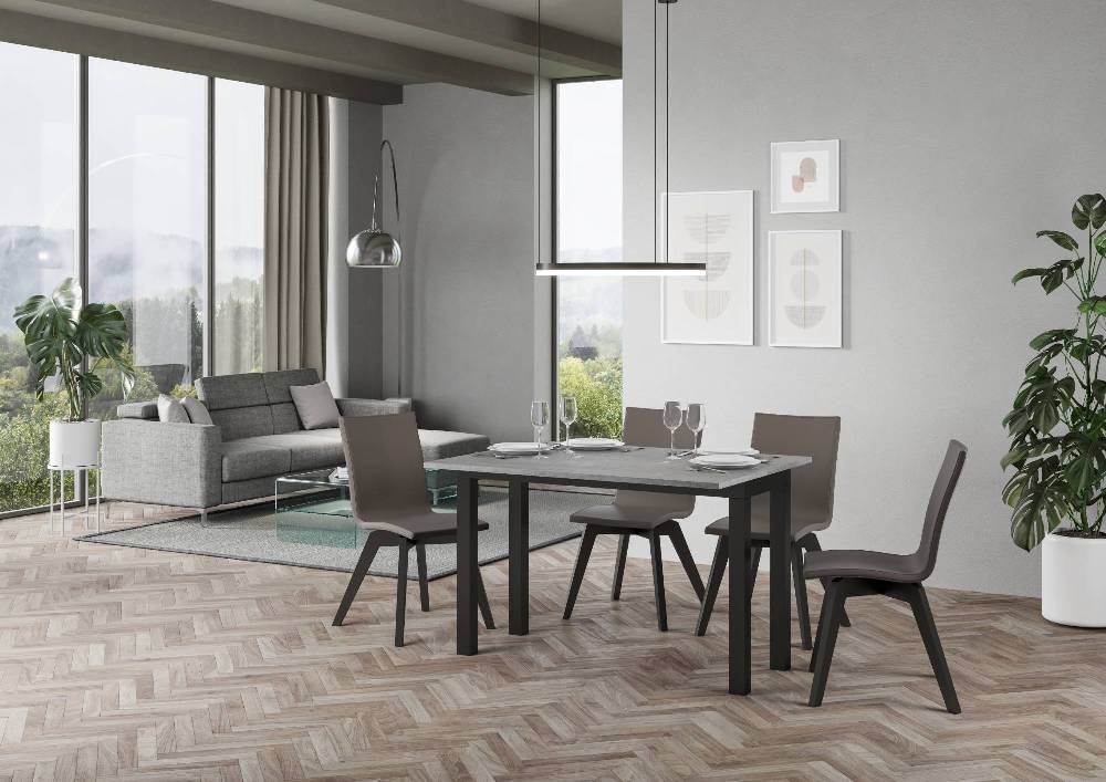 Itamoby Tavolo Everyday Double Cemento 120×45 Aperto/Allungato 120×90/200×90 Gambe/telaio Antracite