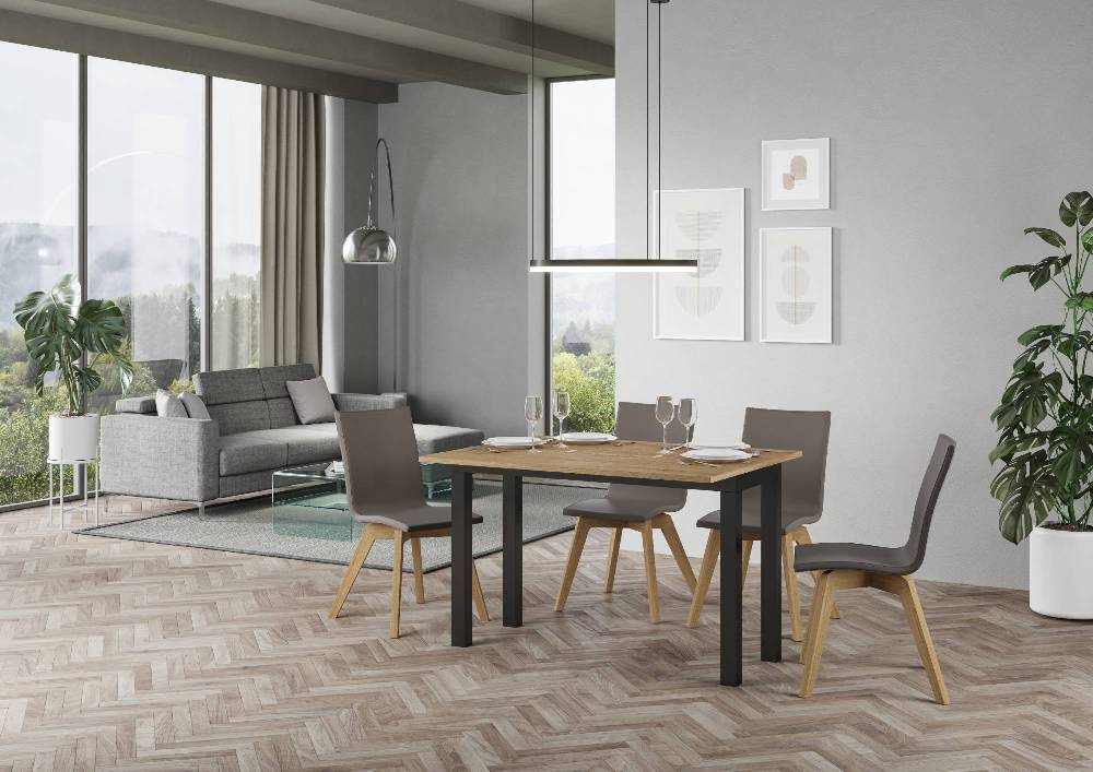 Itamoby Tavolo Everyday Double Quercia Natura 120×45 Aperto 120×90 Gambe/telaio Antracite