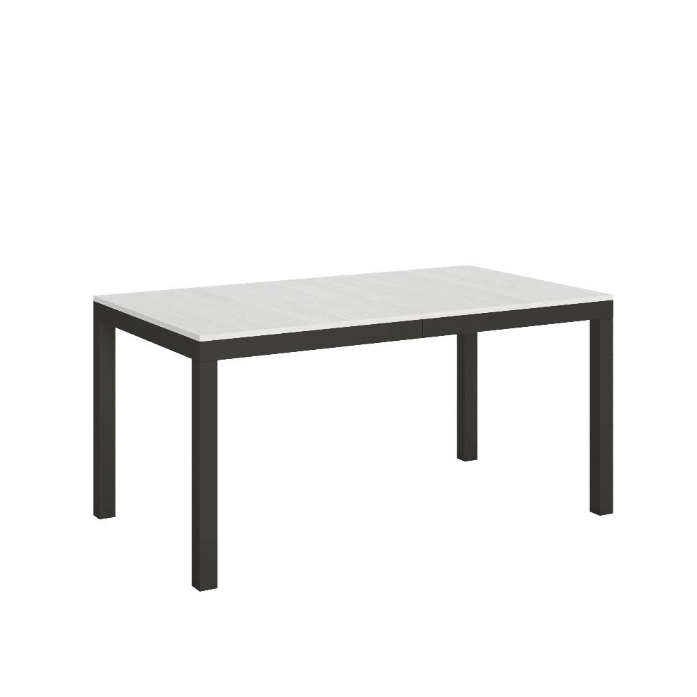Itamoby Tavolo everyday Evolution piano Bianco Frassino 90×160 Allungato 264 telaio Antracite