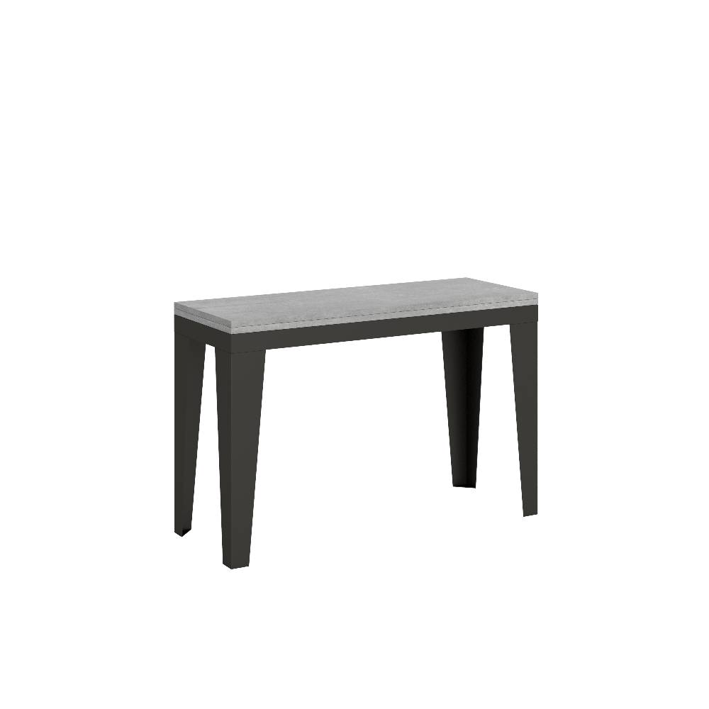 Itamoby Tavolo Flame Double Cemento 120×45 aperto 120×90 gambe/telaio Antracite