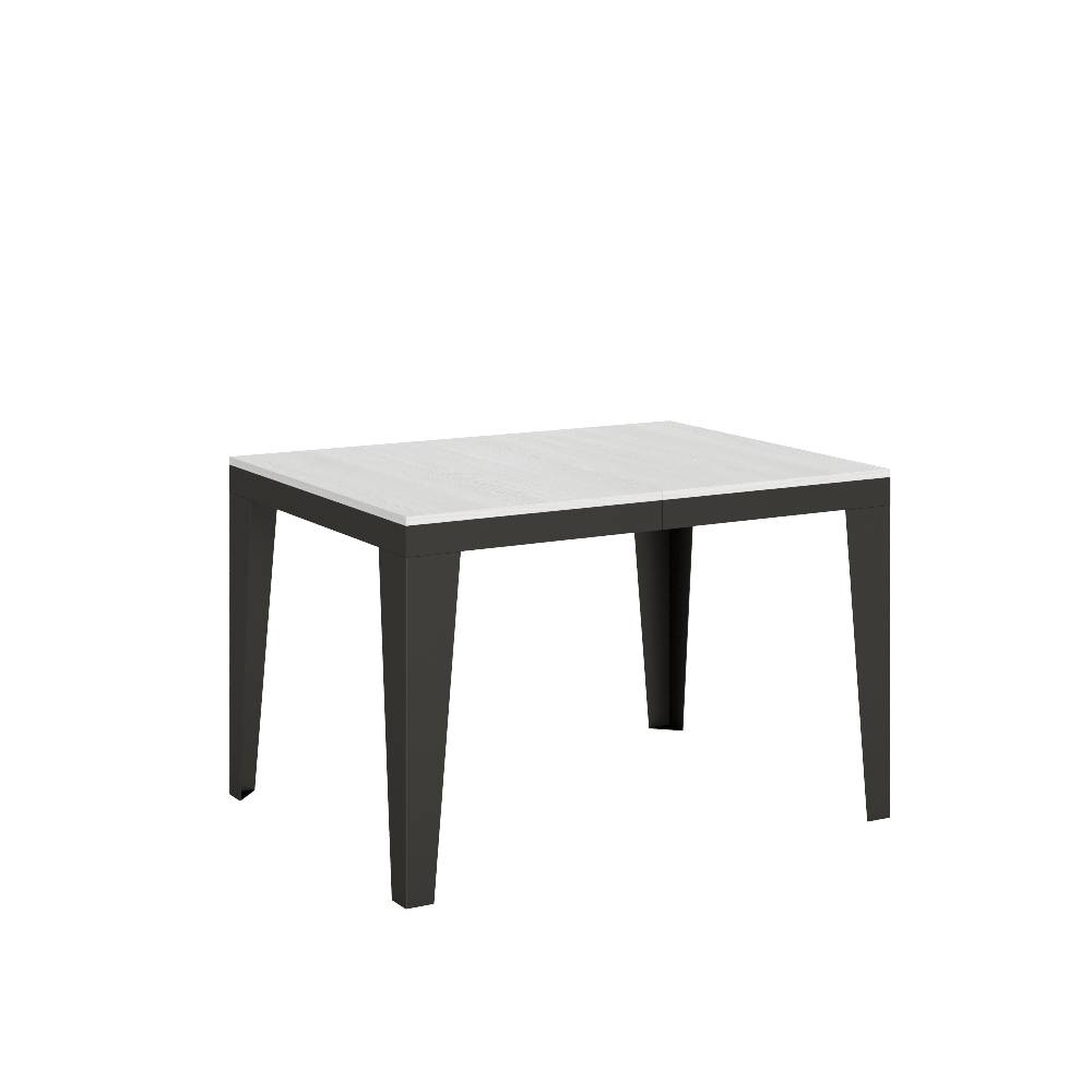Itamoby Tavolo Flame Evolution Piano Bianco Frassino 90×120 Allungato 224 Telaio Antracite