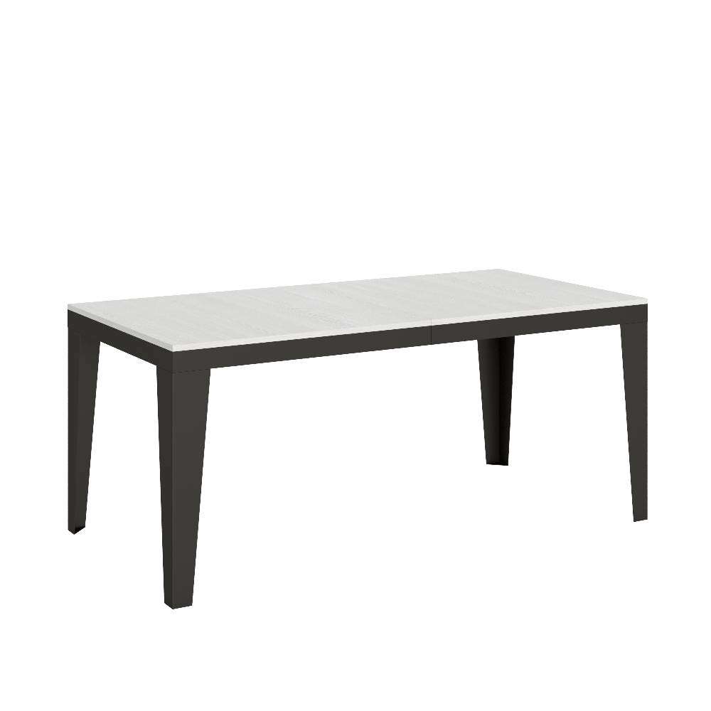 Itamoby Tavolo Flame Evolution Piano Bianco Frassino 90x180Allungato 440 Telaio Antracite