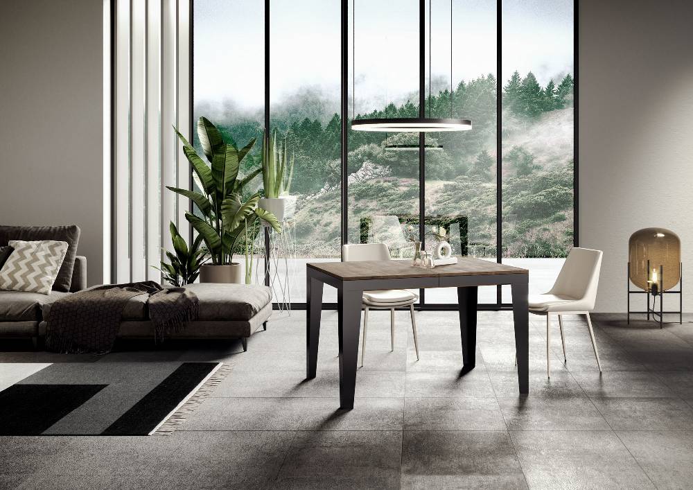 Itamoby Tavolo Flame Evolution Piano Noce 90×180 Allungato 284 Telaio Antracite