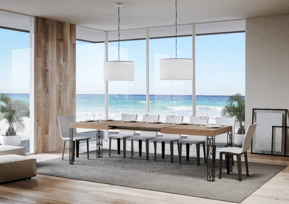 Itamoby Tavolo Ghibli Allungabile Piano Quercia Natura 90×180 Allungato 284 Telaio Antracite